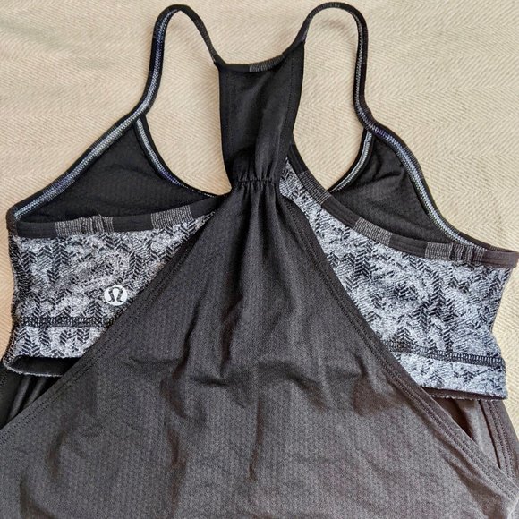 Lululemon Built-In Bra Tank Top (Black & Grey) - Picture 4 of 9